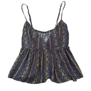 Volcom Floral Babydoll Cami Crop Top Medium Fairy Grunge Boho